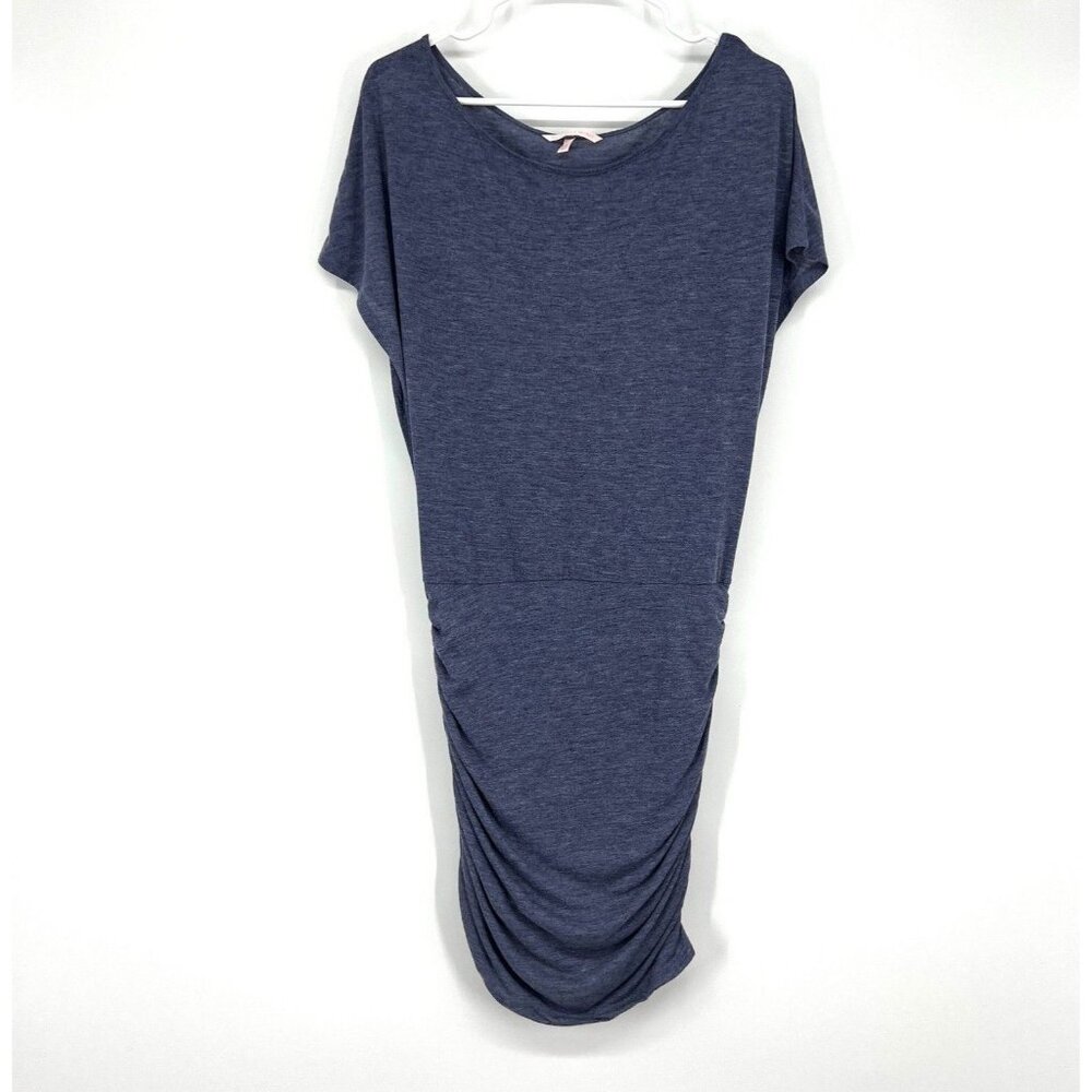 Victoria Secret Dress Blue Ruched Blouson Mini Stretch Knit